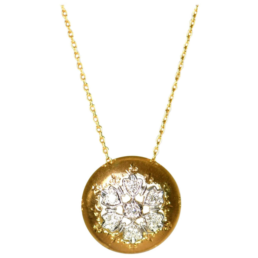 Preloved Diamond 18K Yellow Gold Pendant Necklace