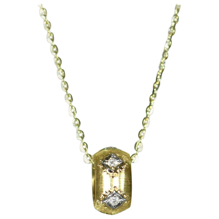 Preloved Diamond 18K Yellow Gold Pendant Necklace