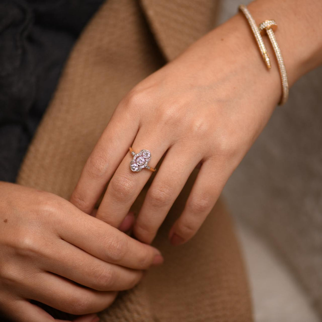 Preowned Cartier Juste Un Clou Pave Diamond 18k Yellow Gold Bracelet