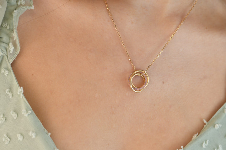 Cartier Rose Gold Pink Sapphire Trinity Pendant Necklace