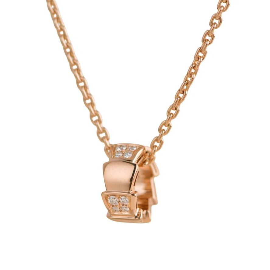 Bvlgari Serpenti Viper Diamonds 18K Rose Gold Necklace – Dandelion