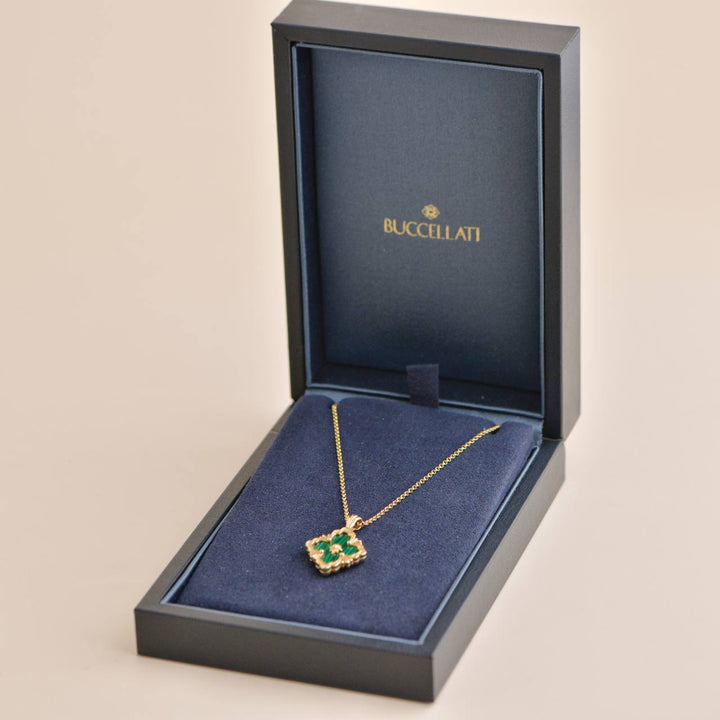 Preowned Buccellati Opera Tulle Malachite 18K Yellow  Gold Pendant Necklace