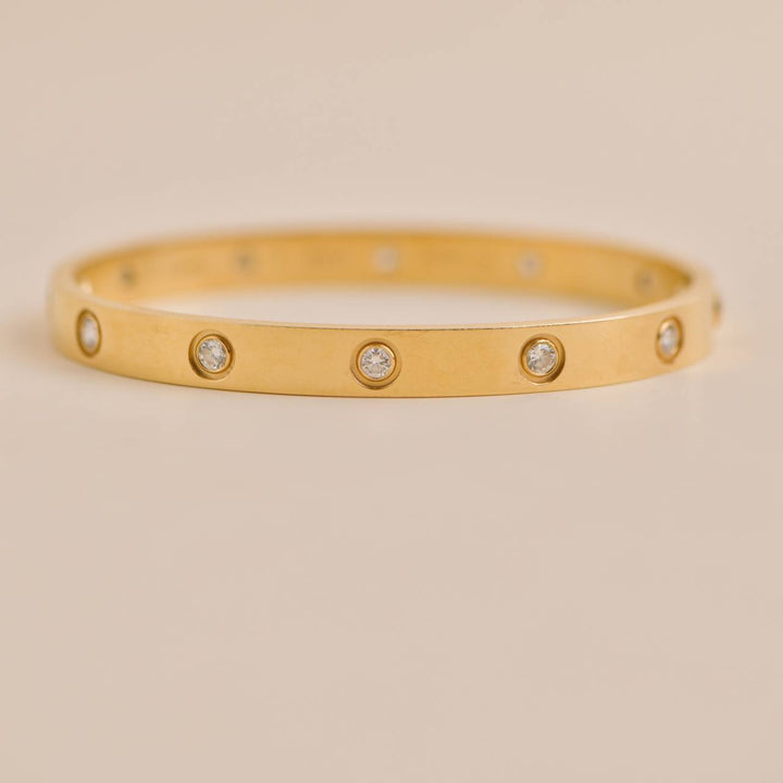 Preowned Cartier Love 10 Diamonds 18K Yellow Gold Bracelet