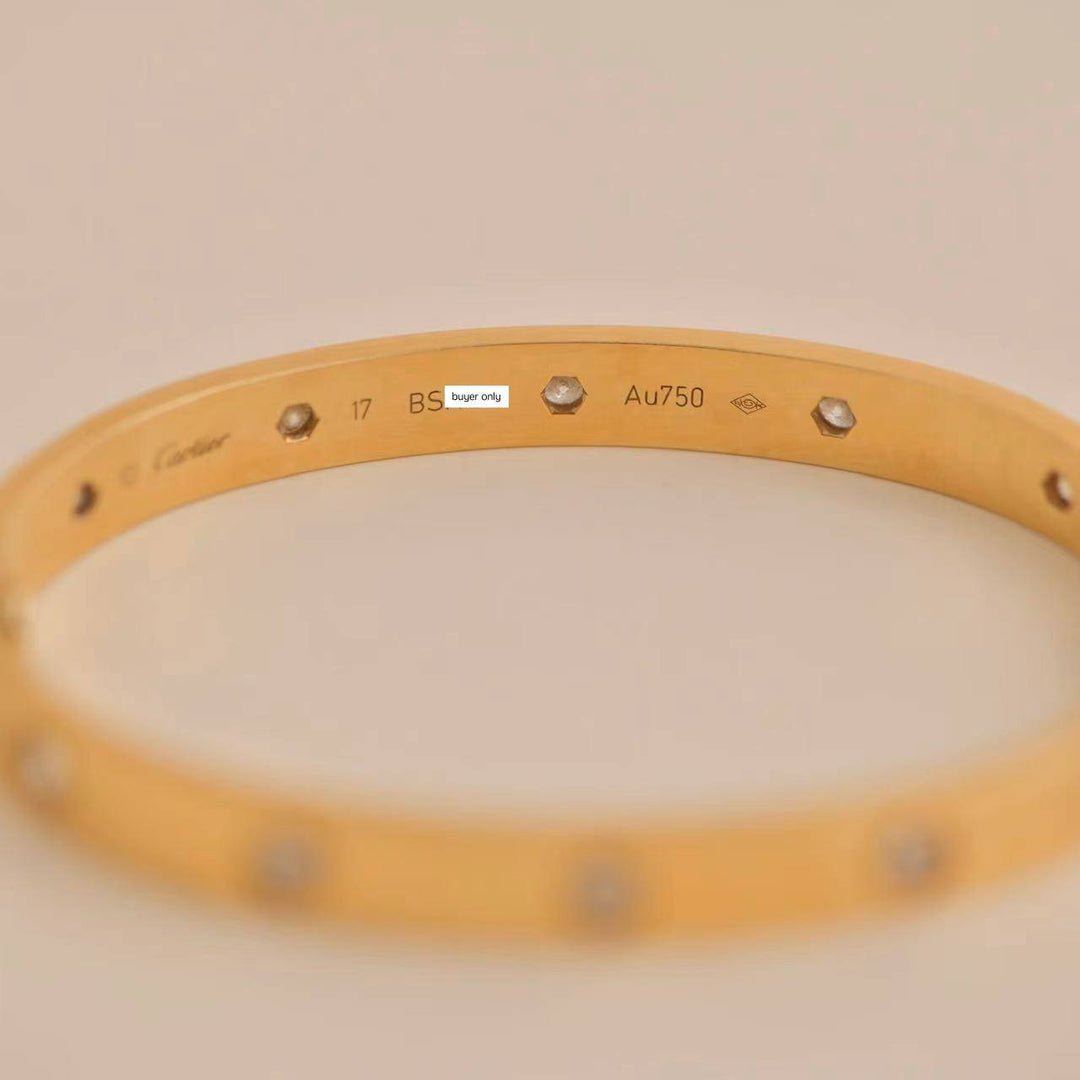 Used Cartier Love 10 Diamonds 18K Yellow Gold Bracelet