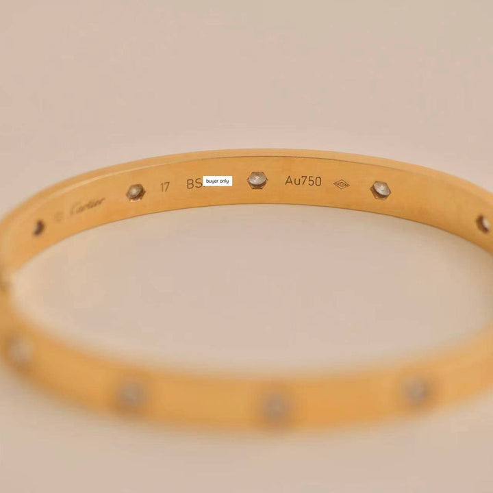 Used Cartier Love 10 Diamonds 18K Yellow Gold Bracelet