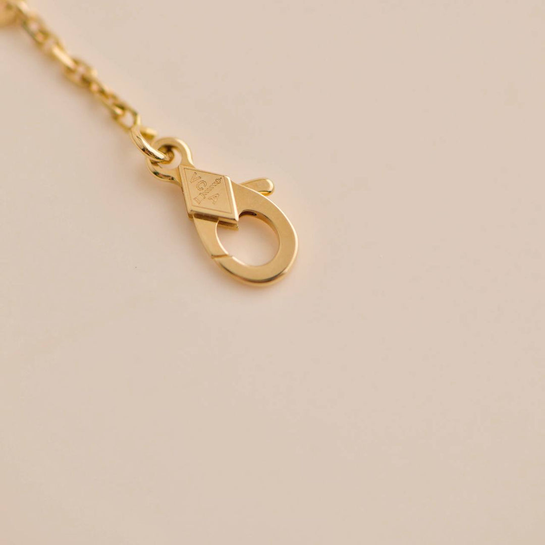 Preowned Van Cleef & Arpels Turquoise Butterfly Diamond 18K Yellow Gold Pendant Necklace