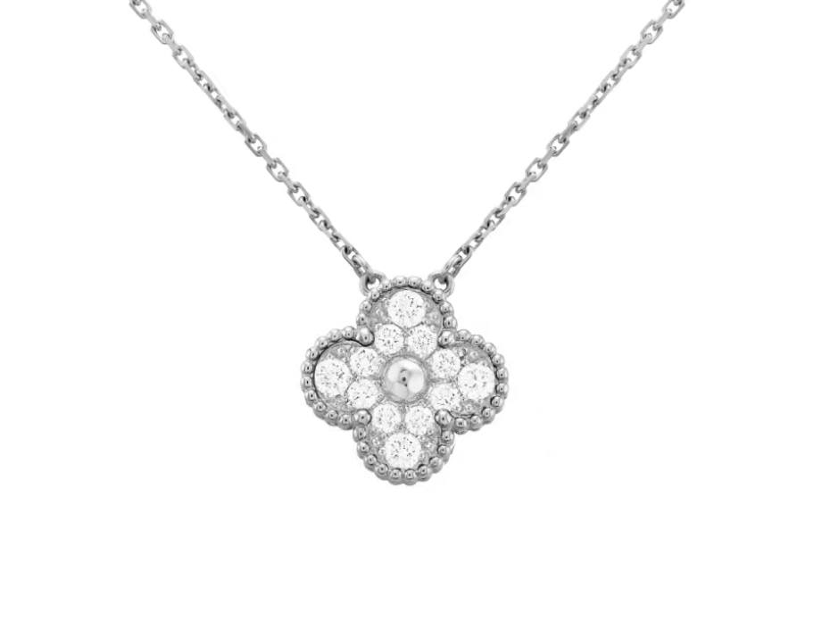 Van Cleef Arpels Vintage Alhambra White Gold Diamond Paved