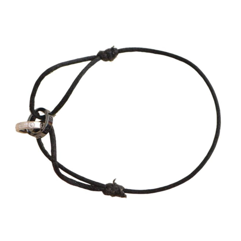 Cartier Love Diamond and Ceramic 18K White Gold Black Silk Cord
