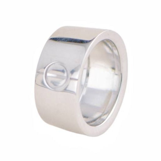 Cartier Love Wide 18K White Gold Ring Size 53 – Dandelion Antiques