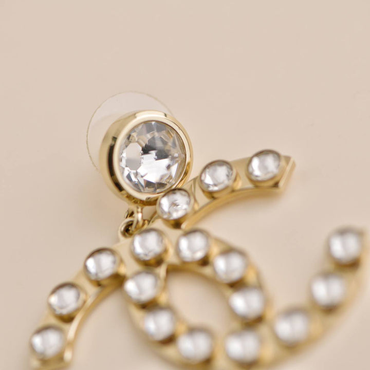 Second Hand Chanel CC Crystal Drop Earrings