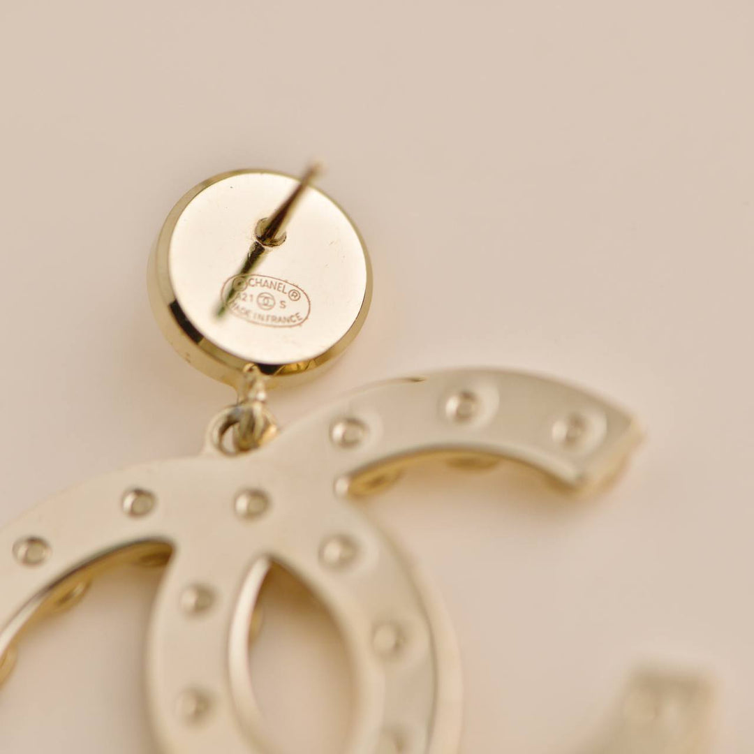 Used Chanel CC Crystal Drop Earrings