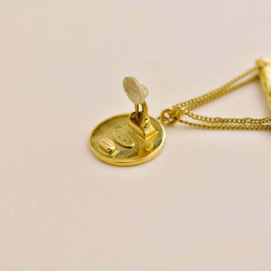 Preowned Chanel CC Coin Drop Earrings