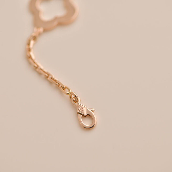 Preowned VCA Limited Edition Byzantine Lucky Alhambra Carnelian 18K Rose Gold Necklace