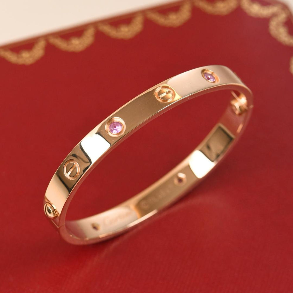 Preowned Cartier Love Pink Sapphire Bracelet