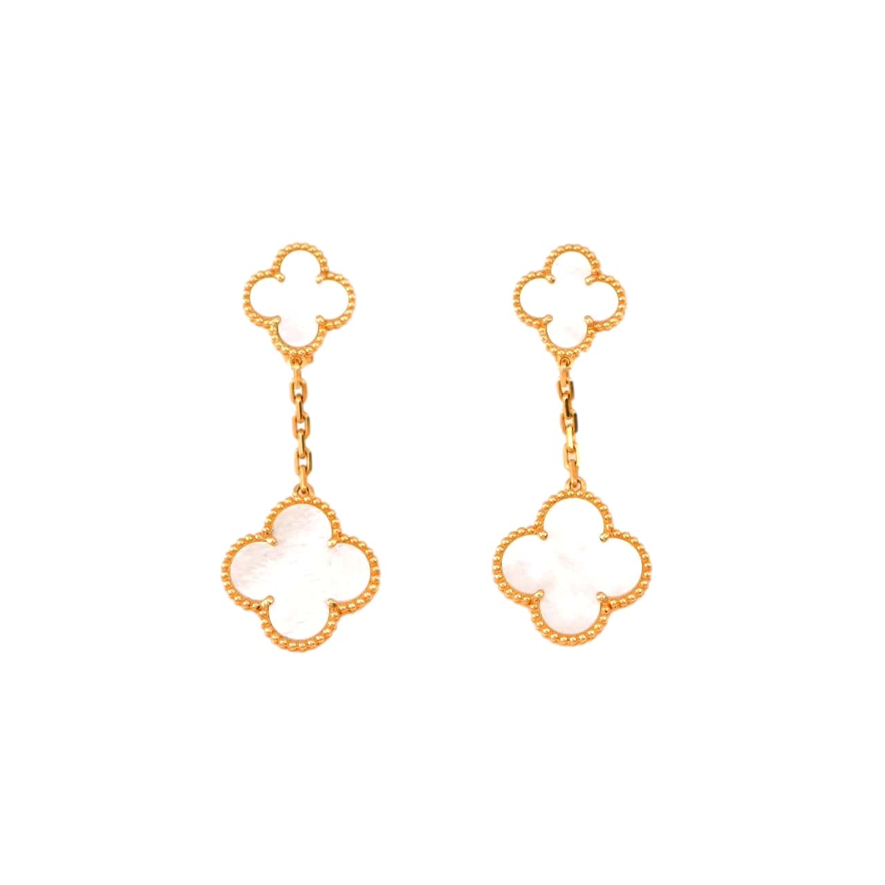 Van Cleef & Arpels Magic Alhambra Two Motifs Mother of Pearl Gold Earr –  Dandelion Antiques