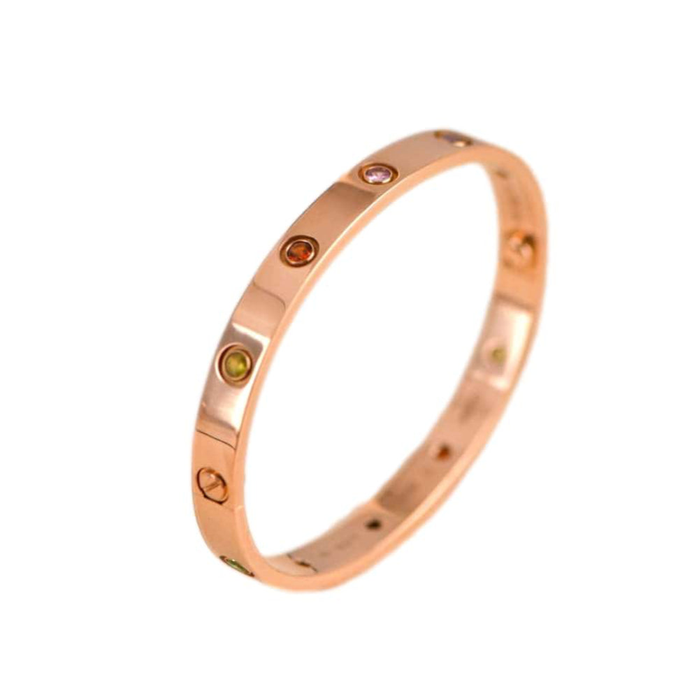 Cartier Love Bracelet Rose Gold With 10 Diamonds Size 17