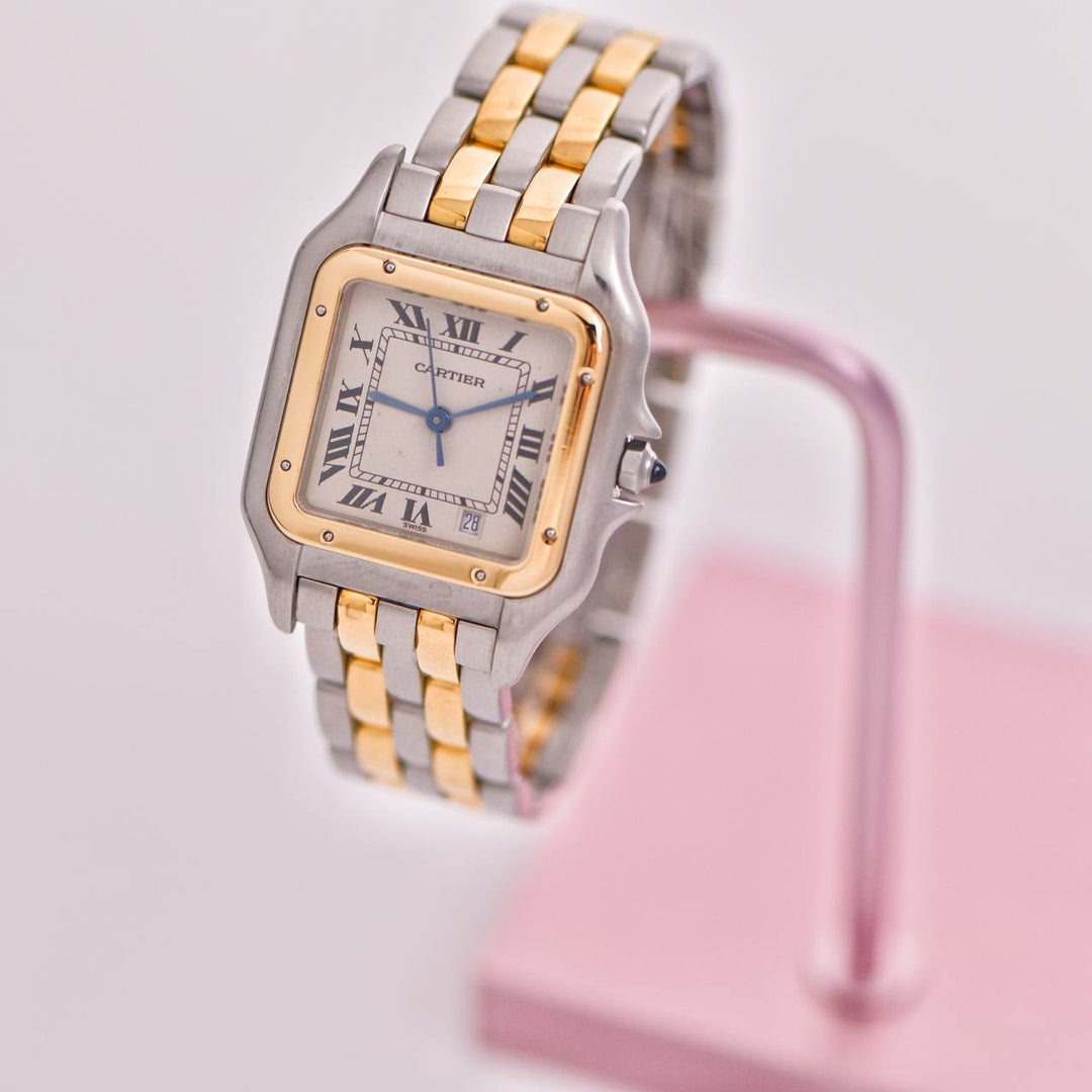 Preowned Cartier Panthère Medium Model Steel 18k Yellow Gold Watch