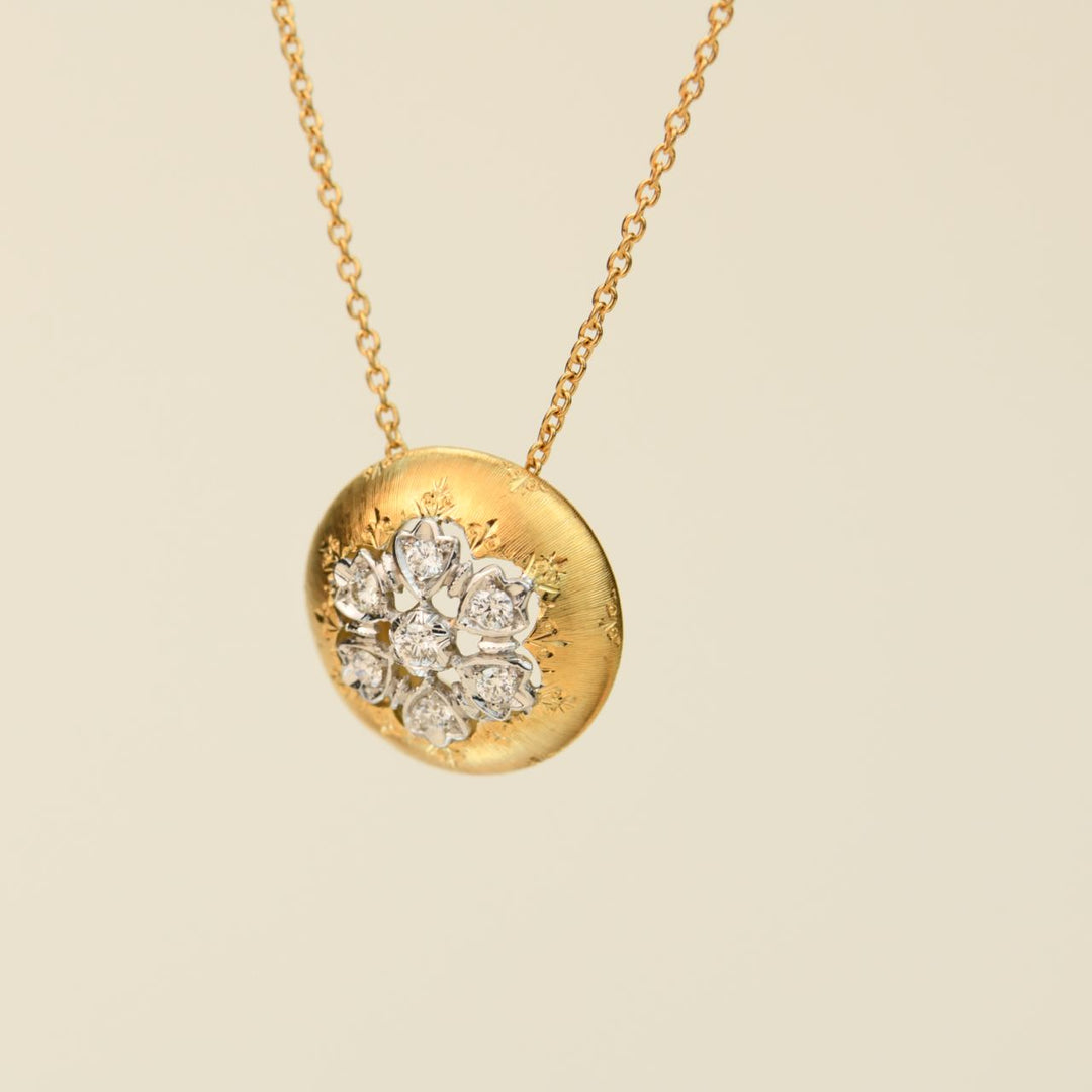 Preloved Diamond 18K Yellow Gold Pendant Necklace