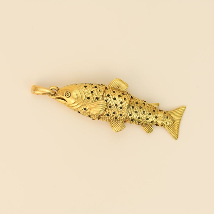 Second Hand Early 20th century French Antiques 18K Yellow Gold Fish Pendant