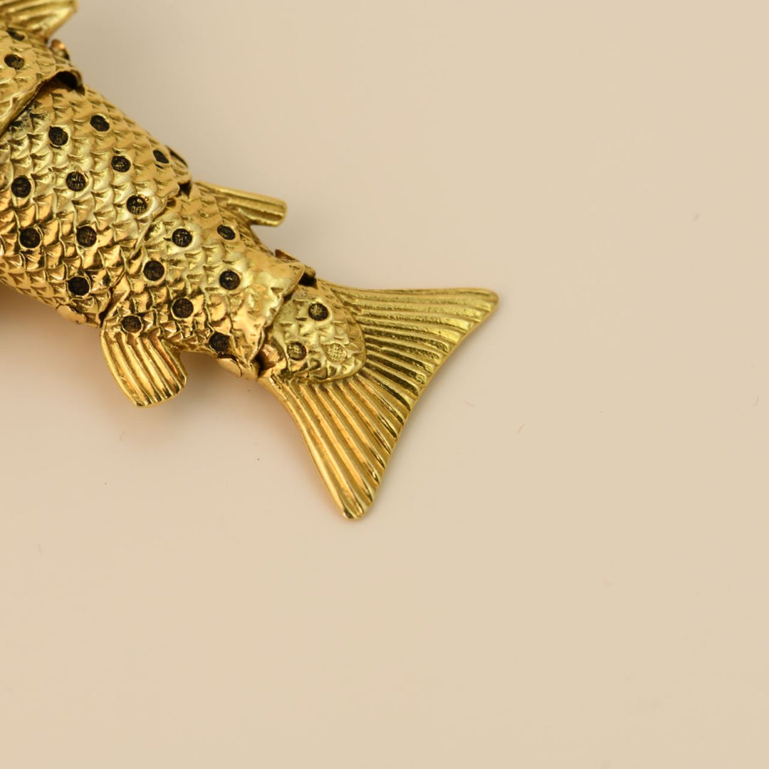 Early 20th century French Antiques 18K Yellow Gold Fish Pendant