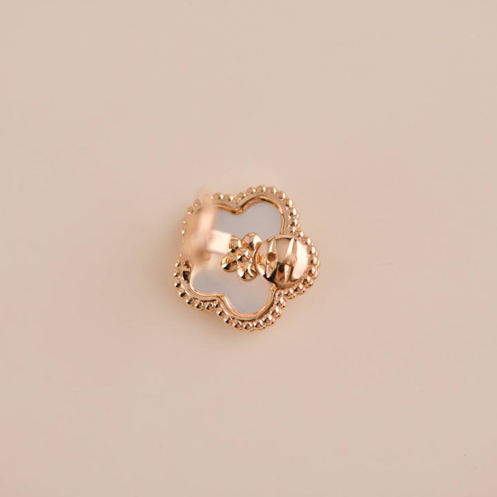 Van Cleef & Arpels Lucky Spring Plum Blossom Mother of Pearl Rose Gold Earrings