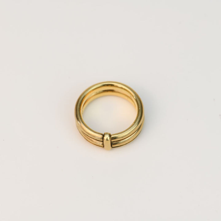 Dior 18K Yellow Gold Double Ring Size 51