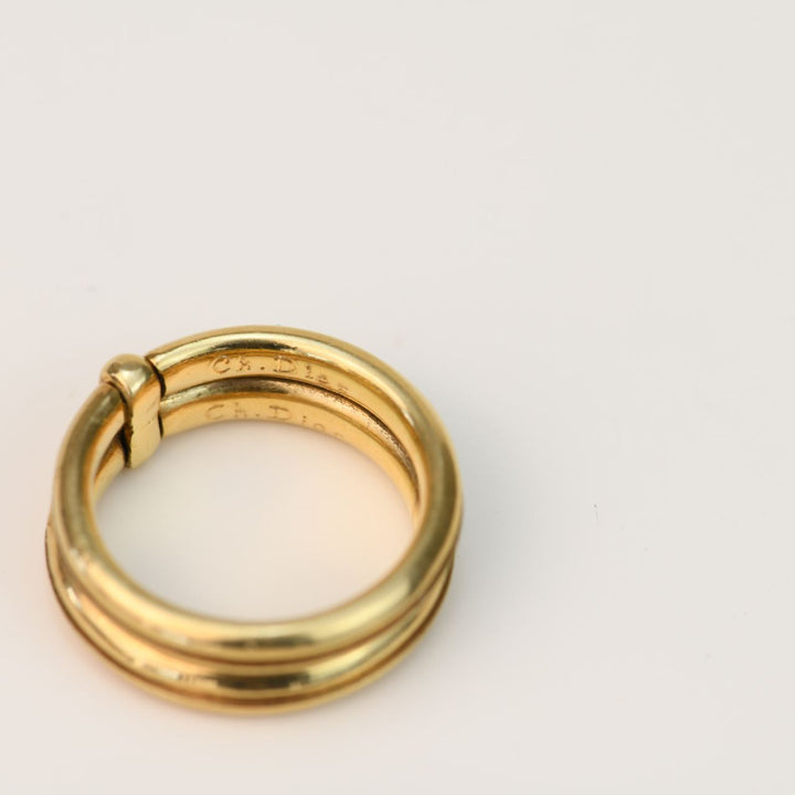Dior 18K Yellow Gold Double Ring Size 51