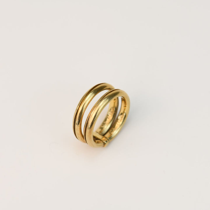 Dior 18K Yellow Gold Double Ring Size 51
