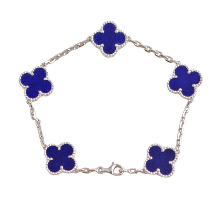 Van Cleef Arpels Vintage Alhambra Blue Sevres Porcelain White