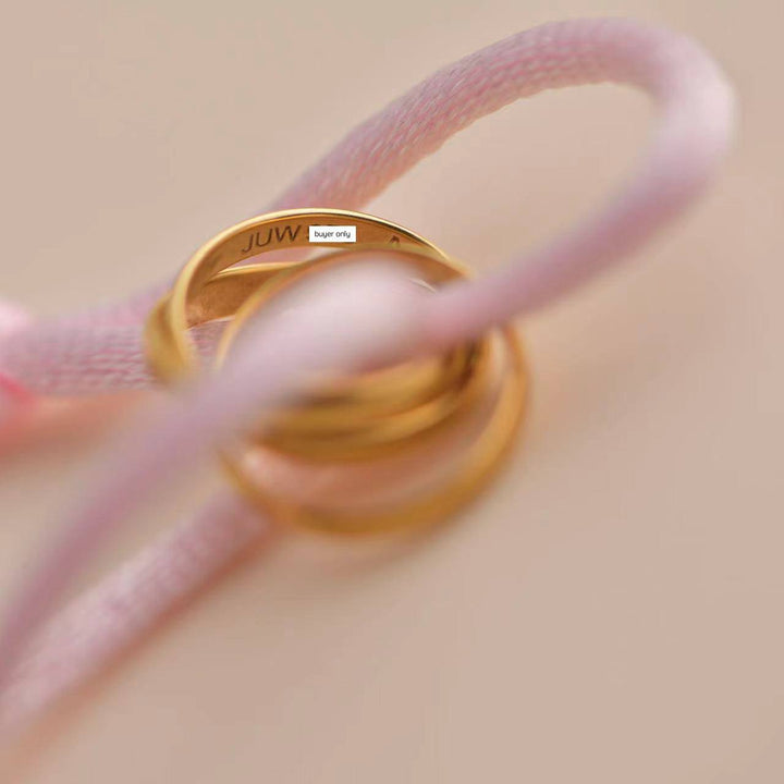 Cartier Trinity 18K Yellow Gold Pink Silk Cord Bracelet
