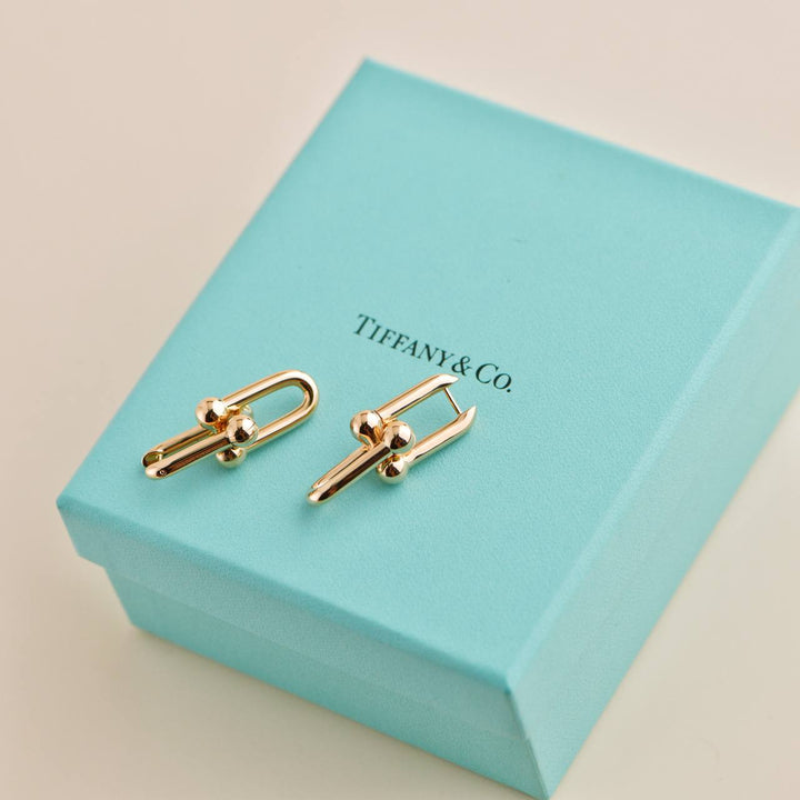 Preloved Tiffany City HardWear 18K Rose Gold Earrings