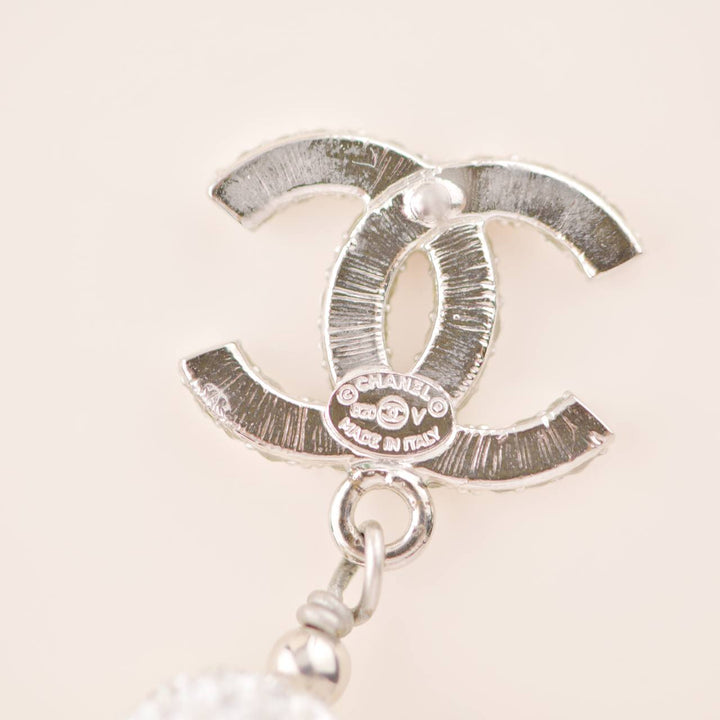 Used Chanel Encrusted Crystal CC Dangle Earrings