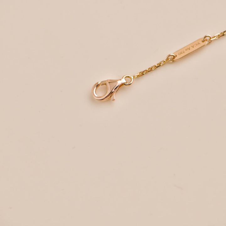 Second Hand VCA Vintage Alhambra Grey Mother of Pearl 18k Rose Gold 2014 Holiday Pendant