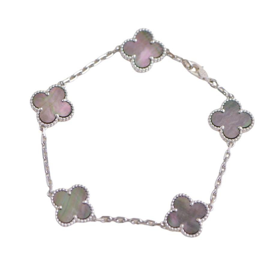 Van Cleef Arpels Vintage Alhambra Grey Mother of Pearl Motif