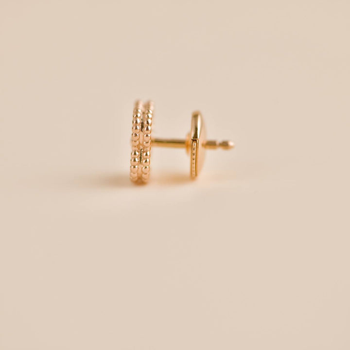 Preowned Van Cleef & Arpels Sweet Alhambra 18K Hammered Rose Gold Earrings