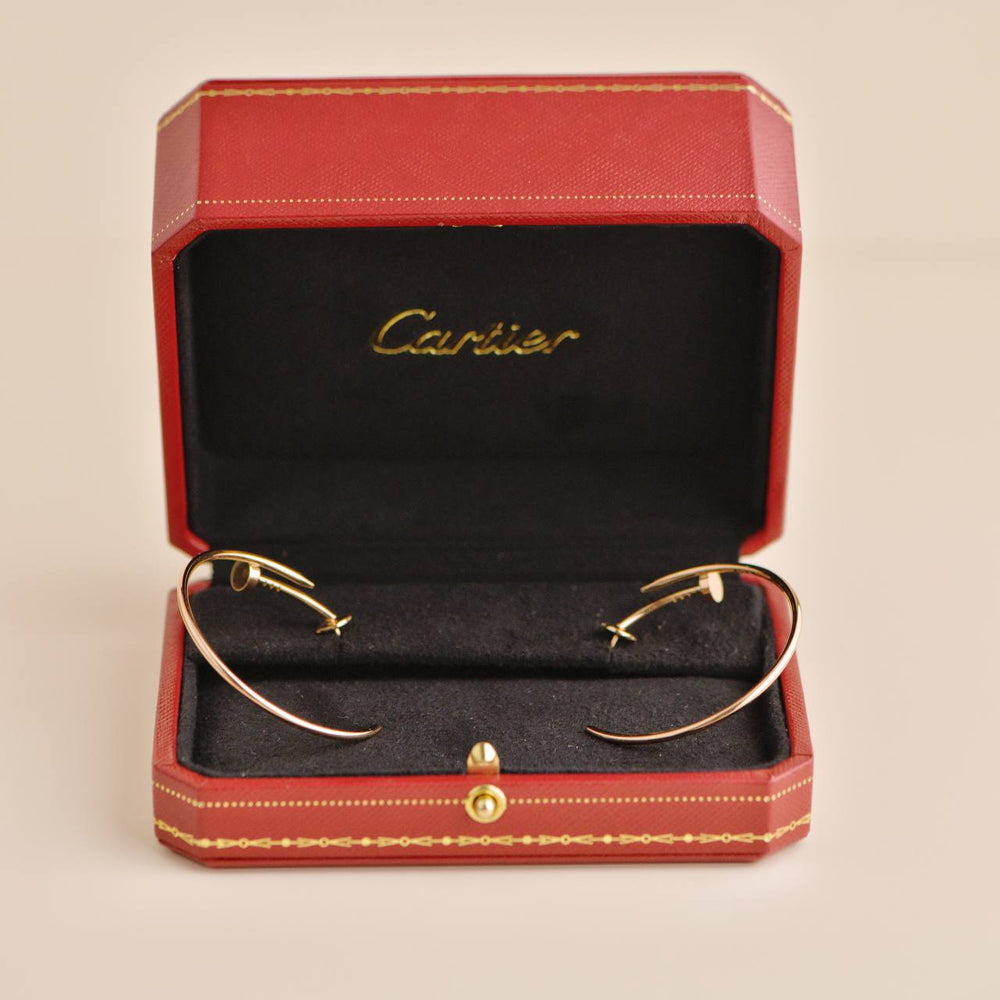 Second Hand Cartier Juste un Clou 18K Rose Gold Hoop Large Model Earrings