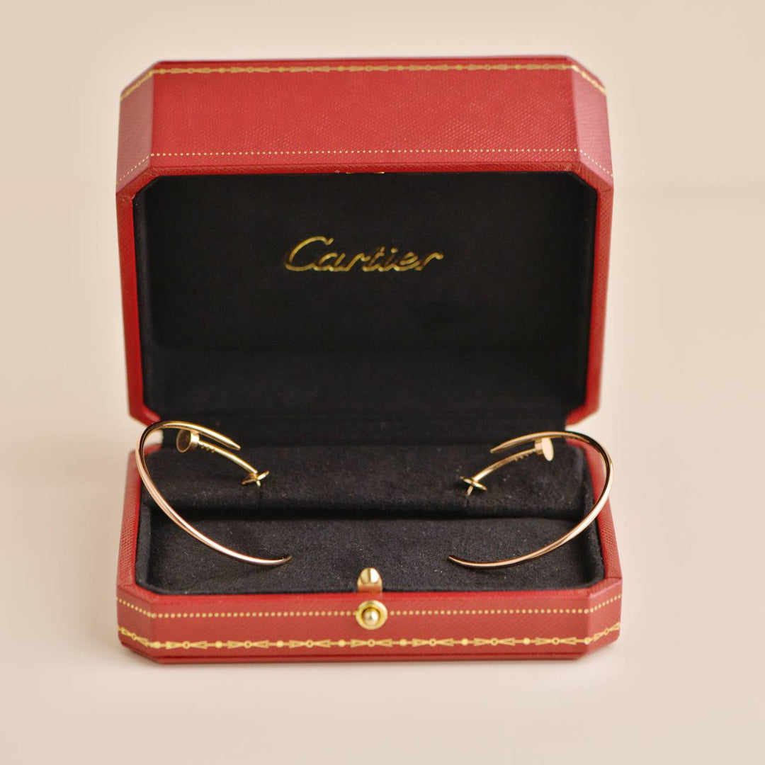 Second Hand Cartier Juste un Clou 18K Rose Gold Hoop Large Model Earrings