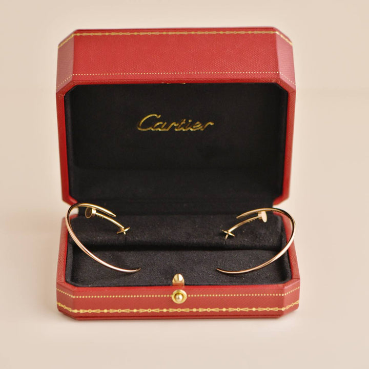 Second Hand Cartier Juste un Clou 18K Rose Gold Hoop Large Model Earrings