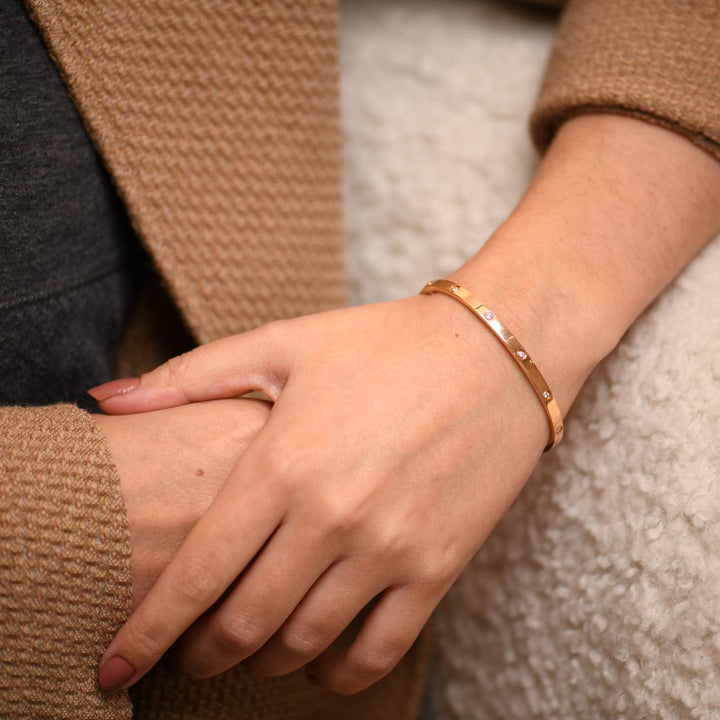 Used Cartier Love 10 Diamond 18K Rose Gold Small Model Bracelet Size 17