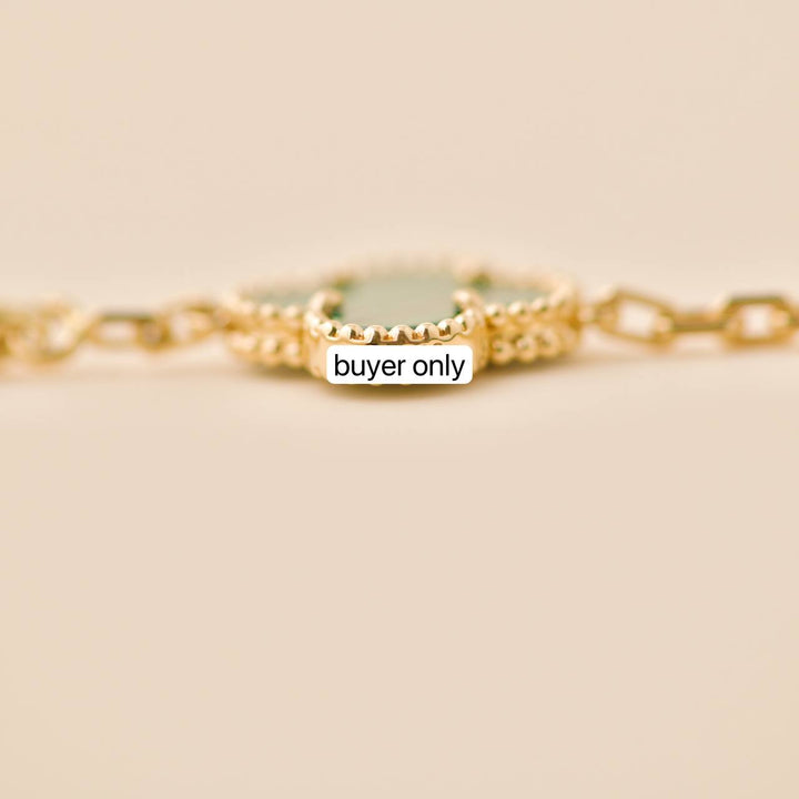 Preloved VCA Vintage Alhambra 5 Motif Malachite 18K Gold Bracelet