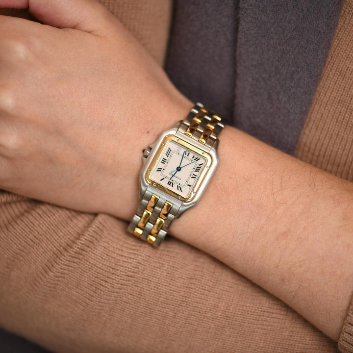 Used Cartier Panthère Medium Model Steel 18k Yellow Gold Watch W2PN0007