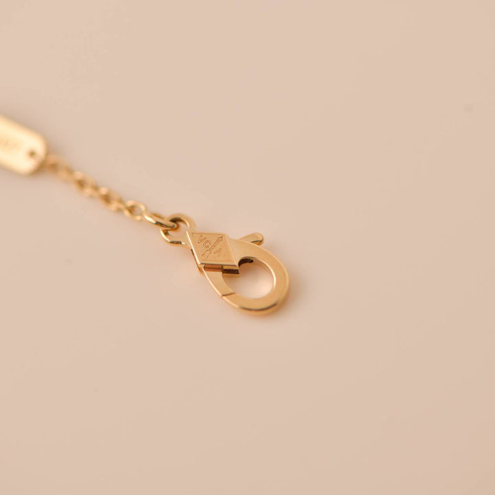 Preloved VCA Vintage Alhambra Malachite 18K Yellow Gold Pendant Necklace