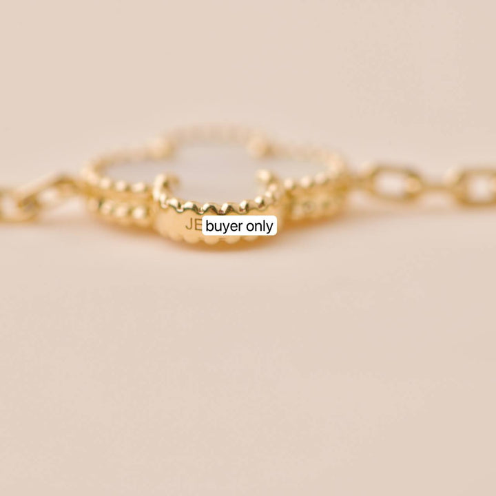 Preowned Van Cleef Vintage Alhambra Mother of Pearl 18K Yellow Gold Bracelet