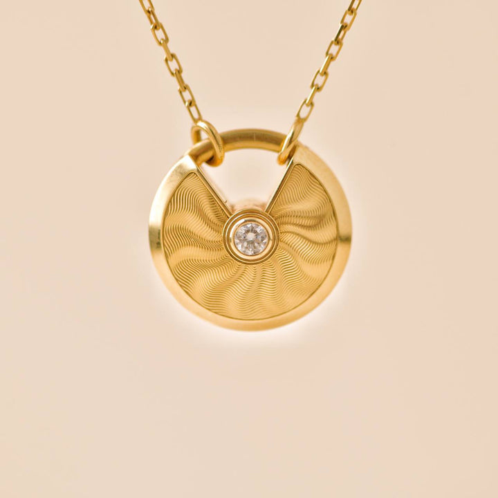 Preowned Cartier Amulette de Cartier Diamond 18K Yellow Gold Necklace