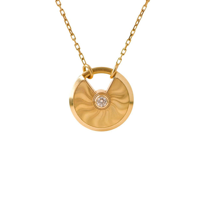 Preloved Cartier Amulette de Cartier Medium Diamond 18K Yellow Gold Necklace