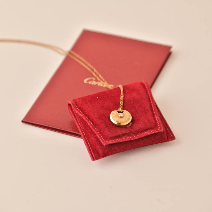 Preowned Cartier Amulette de Cartier Medium Diamond 18K Yellow Gold Necklace