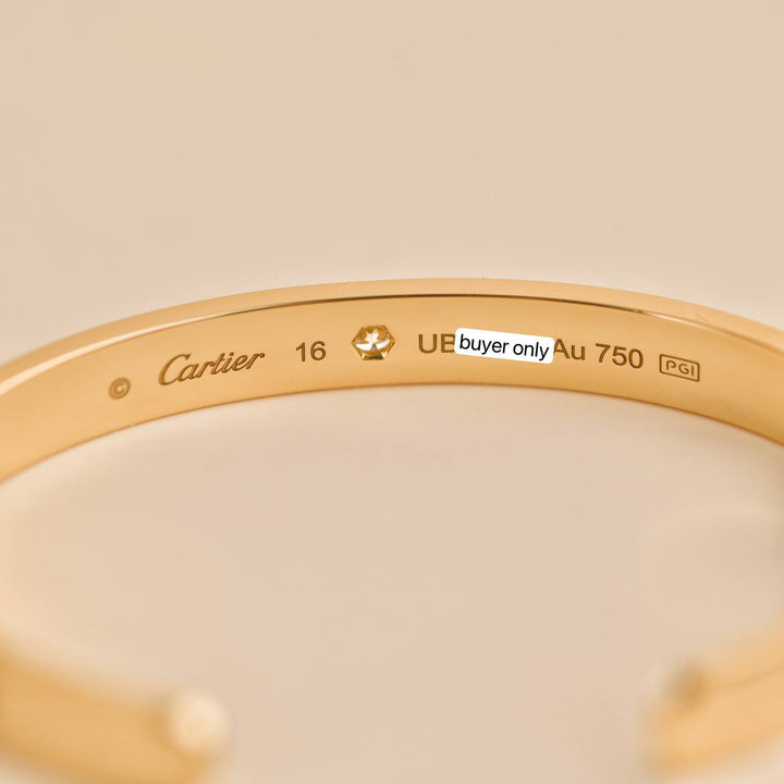 Second Hand Cartier Love 1 Diamond Yellow Gold Cuff Bracelet