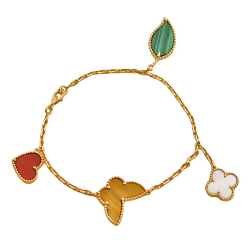 Preloved Van Cleef & Arpels Lucky Alhambra 4 Motifs 18K Yellow Gold Bracelet
