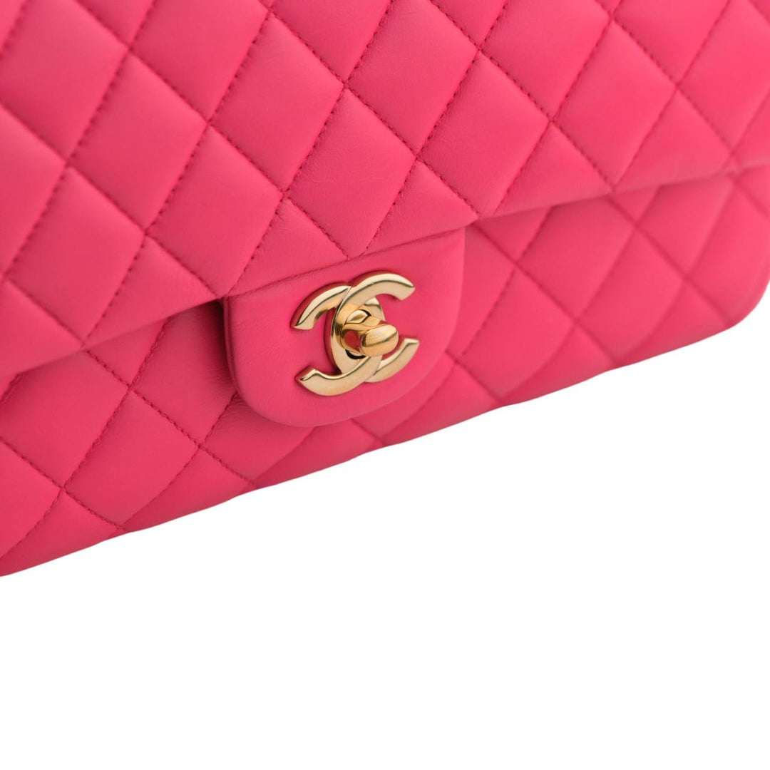 Second hand Chanel Lambskin Quilted Medium Classic Double Flap Bag