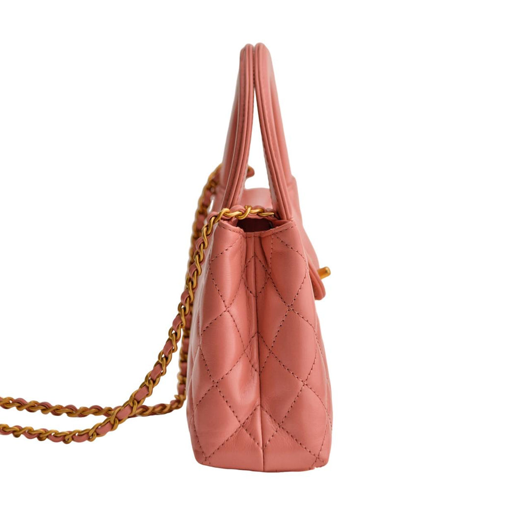Second Hand Chanel Kelly Mini Leather Quilted Coral Pink Bag